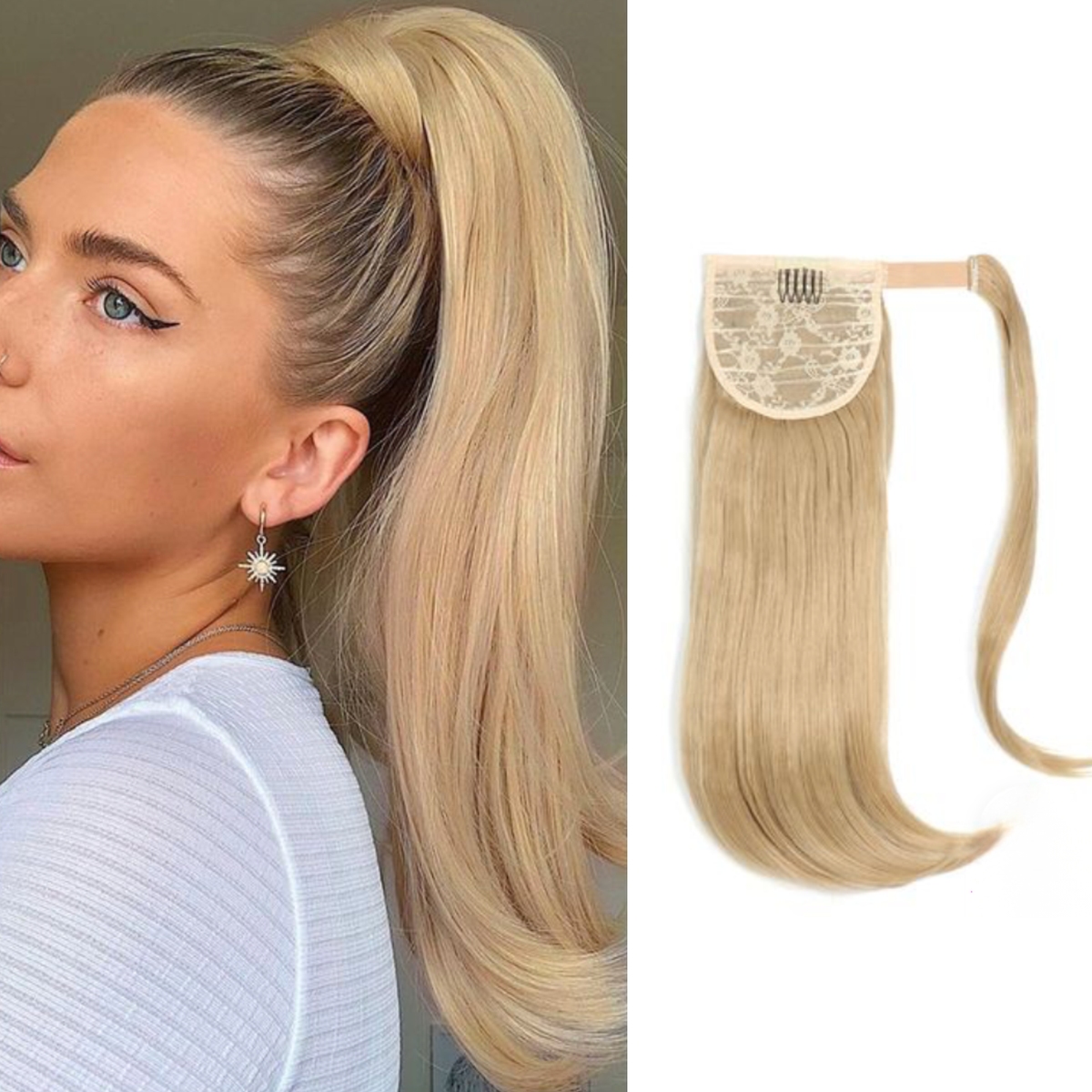 17 Inch Synthetic Clip-In Ponytail Extension, Lightweight Vegan Hair Amazon.com : Sofeiyan Ponytail Extension Long Curly Ponytail  main image 3